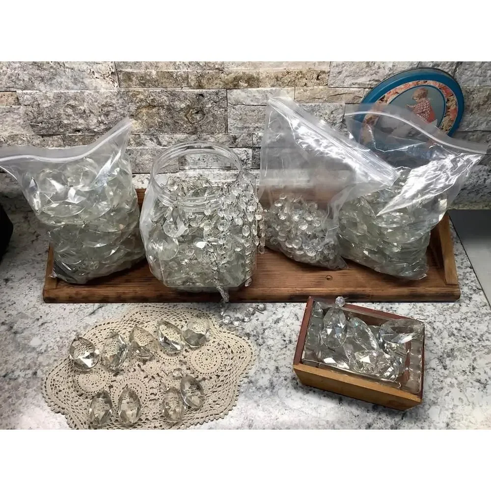 Bulk Lot of Vintage Crystal Chandelier Prisms and Parts